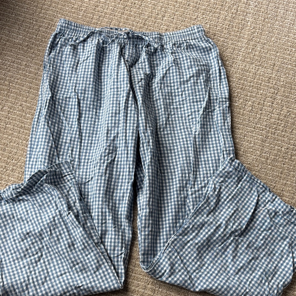 White Fox Boutique Blue Checkered Pants